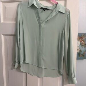 Elegant Mint Green Women's Blouse from White House Black Market
